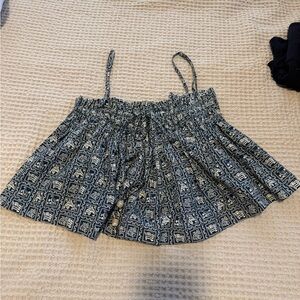 En Saison Navy and Cream Patterned Top